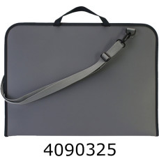 Портфель А3 пластик.  на блискавці сірий MX30006