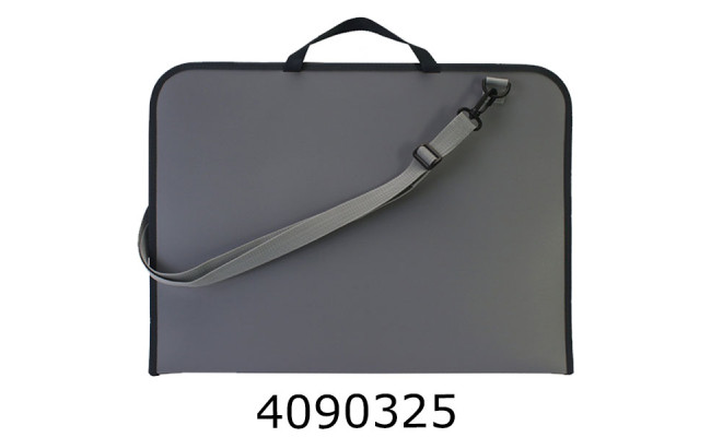 Портфель А3 пластик.  на блискавці сірий MX30006