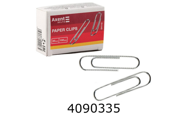 Скріпки 25мм 100шт. оцинковані Axent (10/240) D4112