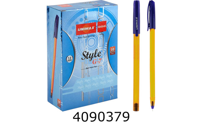 Ручка кульк. Unimax Style G7 синя 1мм (50) UX-101-02