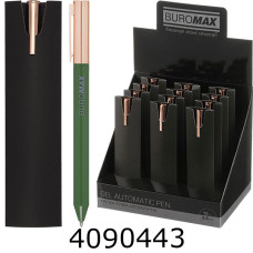 Ручка гелева авт. BUROMAX PRESTIGE GOLD 0.5 мм сині чорнила  зелена (12) BM.83101-04