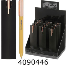 Ручка гелева авт. BUROMAX PRESTIGE GOLD 0.5 мм сині чорнила абрикосова (12) BM.83101-11
