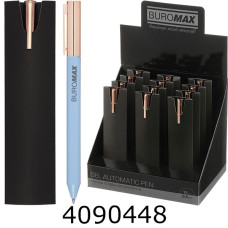 Ручка гелева авт. BUROMAX PRESTIGE GOLD 0.5 мм сині чорнила блакитна (12) BM.83101-14