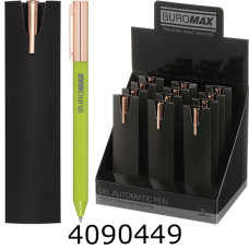 Ручка гелева авт. BUROMAX PRESTIGE GOLD 0.5 мм сині чорнила салатова (12) BM.83101-15