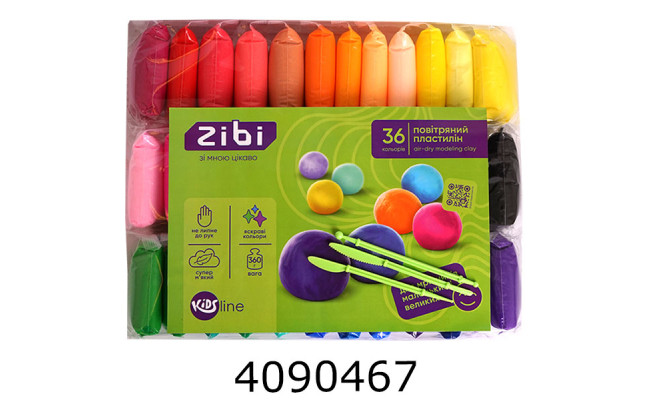 Пластилін повітряний 36 кол. *10г + стеки ZiBi KIDS Line (40) ZB.6298