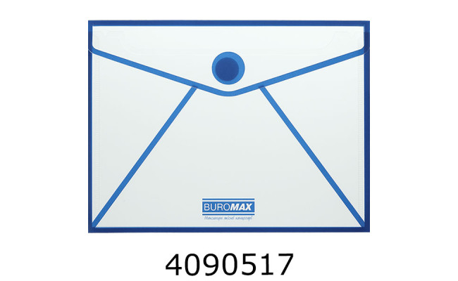 Папка конверт на липучці A5 Buromax CONTOUR прозора синя (12) BM.3706-02