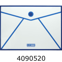 Папка конверт на липучці А4 Buromax CONTOUR прозора, синя 12) BM.3707-02