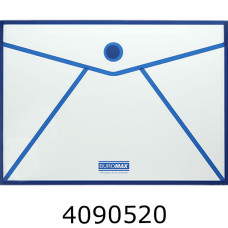 Папка конверт на липучці А4 Buromax CONTOUR прозора синя 12) BM.3707-02