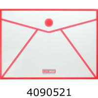 Папка конверт на липучці А4 Buromax CONTOUR прозора червона 12) BM.3707-05