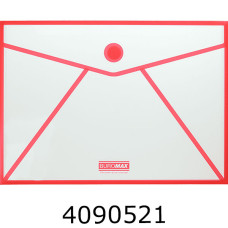 Папка конверт на липучці А4 Buromax CONTOUR прозора червона 12) BM.3707-05