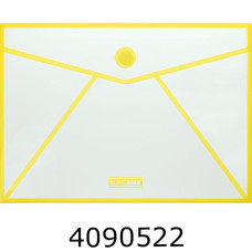 Папка конверт на липучці А4 Buromax CONTOUR прозора жовта 12) BM.3707-08