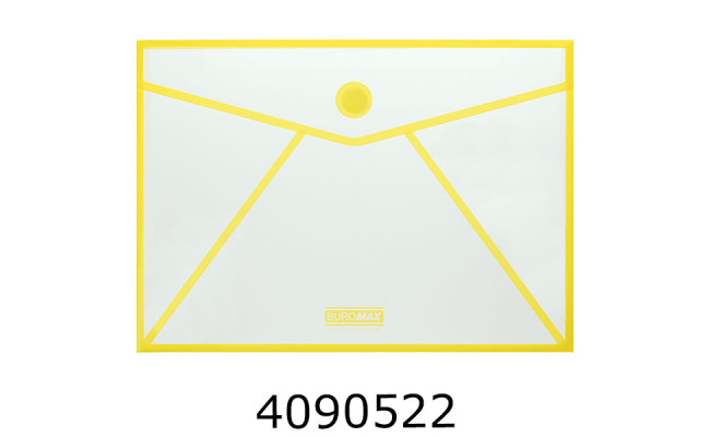 Папка конверт на липучці А4 Buromax CONTOUR прозора жовта 12) BM.3707-08