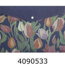 Папка конверт на кнопці A4 Buromax GARDEN ARABESKI синя (12) BM.3943-02-1