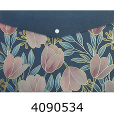 Папка конверт на кнопці A4 Buromax GRACE ARABESKI синя (12) BM.3943-02-2