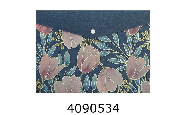 Папка конверт на кнопці A4 Buromax GRACE ARABESKI синя (12) BM.3943-02-2