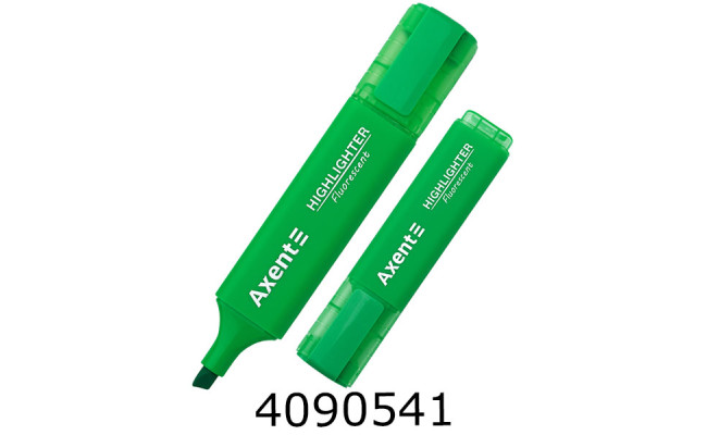 Маркер текст. Axent Highlighter 1-5 мм клиноп. зелений (12/144) 2537-04-A