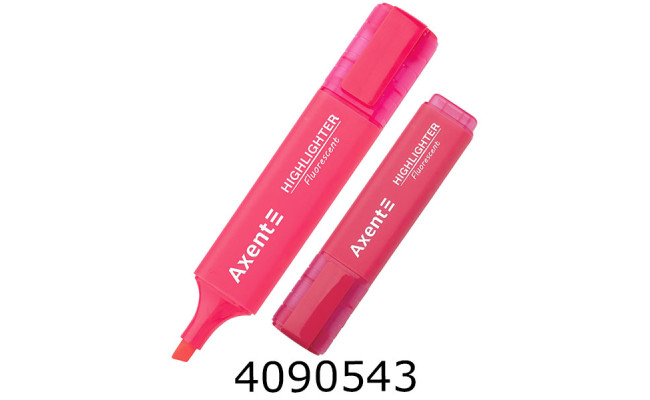 Маркер текст. Axent Highlighter 1-5 мм клиноп. рожевий (12/144) 2537-10-A