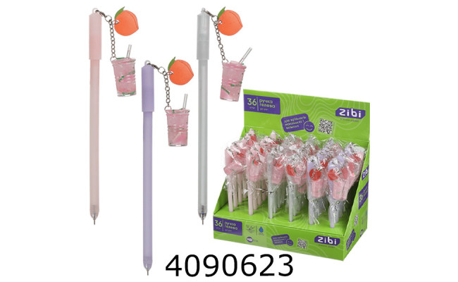 Ручка гелева дитяча ZiBi PEACH SMOOTHIE 0,5 мм, синя ZB.22116