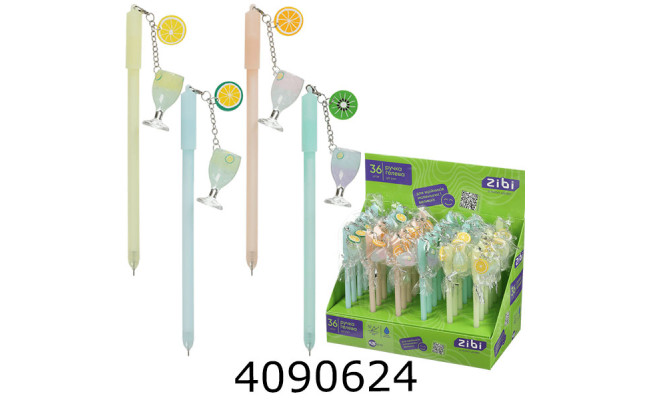 Ручка гелева дитяча ZiBi CITRUS COCTAIL 0,5 мм, синя ZB.22117