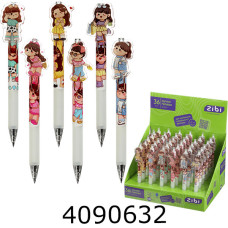 Ручка гелева дитяча ZiBi FUNNY GIRLS 0,5 мм, синя ZB.22126 Ручка гелева дитяча ZiBi FUNNY GIRLS 0,5 мм, синя ZB.22126