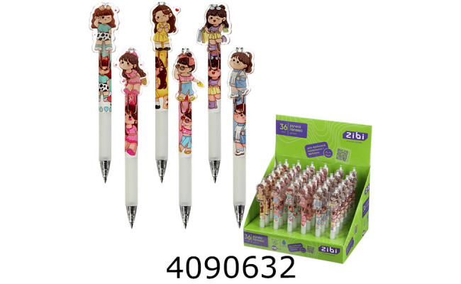 Ручка гелева дитяча ZiBi FUNNY GIRLS 0,5 мм, синя ZB.22126