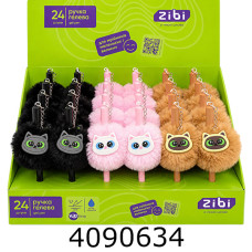 Ручка гелева дитяча ZiBi FLUFFY KITTENS 05 мм синя(24) ZB.22128