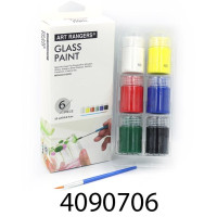 Фарби для скла Art Rangers 22 мл*6кол.+2 пензлика GAS0622(WX02.A06015-2) (12) 0622GAS