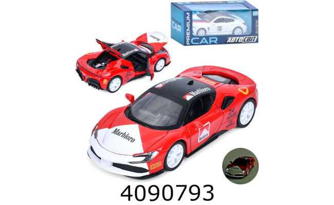 Машинка інерц. Ferrari SF90 Stradale муз. світ. відкрив. двері Автосвіт (18) AP-2095