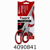 Ножиці 21см AXENT Duoton Soft офісні сіро-червоні (10) 6102-06-A