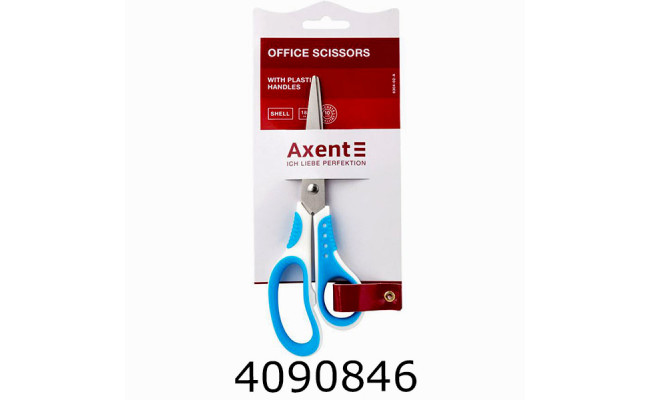 Ножиці 18см AXENT Shell офісні біло-блакитні(10) 6304-02-A