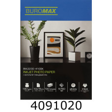 Фотопапір глянцевий PRO 180г 10х15см 100арк. BUROMAX BM.2230-4100K