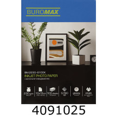 Фотопапір глянцевий PRO 230г 10х15см 100арк. BUROMAX BM.2230-6100K