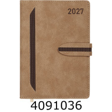 Щоденник А5 дат. 2027р. Buromax RANGE 336 арк. штуч.шкіра/поролон світло-коричневий BM.211001-18