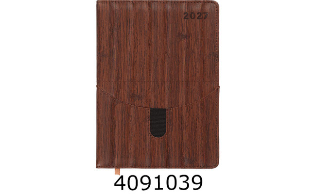 Щоденник А5 дат. 2027р. Buromax EMBER 336 арк. штуч.шкіра/поролон темно-коричневий BM.211002-19