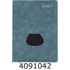 Щоденник А5 дат. 2027р. Buromax ONYX 336 арк. штуч.шкіра/поролон маренго BM.211003-53