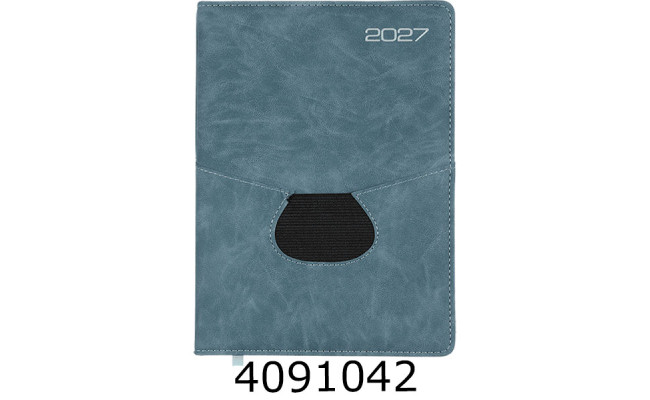 Щоденник А5 дат. 2027р. Buromax ONYX 336 арк. штуч.шкіра/поролон маренго BM.211003-53
