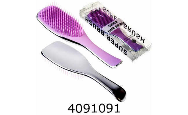 Щітка для волосся Superbrush матова в слюді 22см чорна та срібна () 216615/216639
