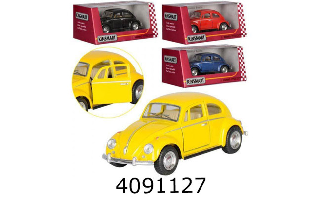 Машинка метал. Volkswagen Classical Beetle 1967 Kinsmart (24) 5057 W