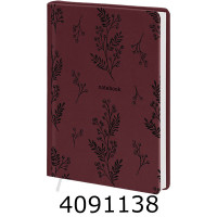 Щоденник B6 недат. Поліграфіст 160 арк. лінія обкл. шт.шкіра, бордовий (5) 244-U-0621