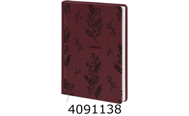 Щоденник B6 недат. Поліграфіст 160 арк. лінія обкл. шт.шкіра, бордовий (5) 244-U-0621