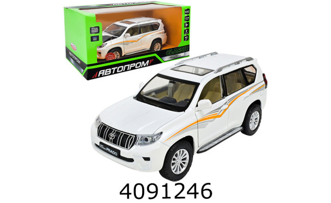 Машинка метал. Land Cruiser Prado муз. світ. відкр. двері Автопром (6/12) 68270A(W)