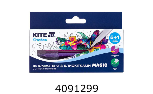 Фломастери з блискітками Kite Creative Magic 5+1 шт. (12) K-1167