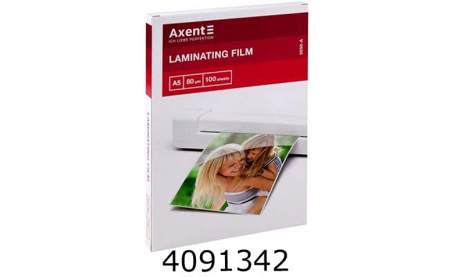 Плівка для ламін. Axent 80мкм А5 100шт 154*216мм (10) 2050-A