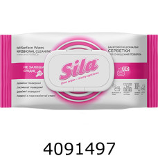 Серветка волога для очищення поверхонь Sila 80шт (6) 591783