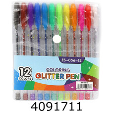 Ручка гелева в наборі 12 шт. Glitter pens (PVC ES056-12)  (12) 754272В
