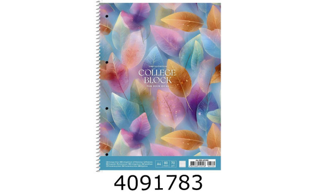 Канц. книга на спір. 80 арк. кл. Школярик Student картон, ВД-лак, перфор (4/36) A4-080-6530K