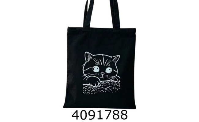 Сумка шопер Котик  34*40см зі змійкою 801-4