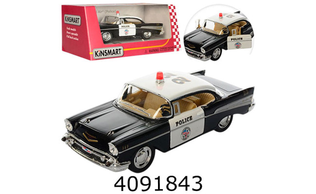 Машинка метал. Chevrolet Bel Air 1957 Police Kinsmart (24/96) 5323W