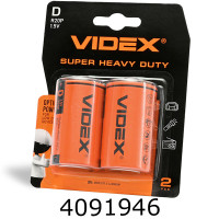 Батарейка Videx Super Heavy Duty R20 блістер ціна за 2шт. (6) D