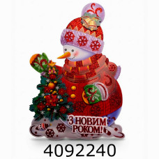 Наклейка новорічна 32*23см Сніговик (10/600) 4-90